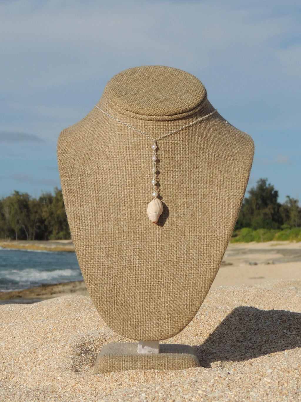 Pink Shell Lariat Necklace