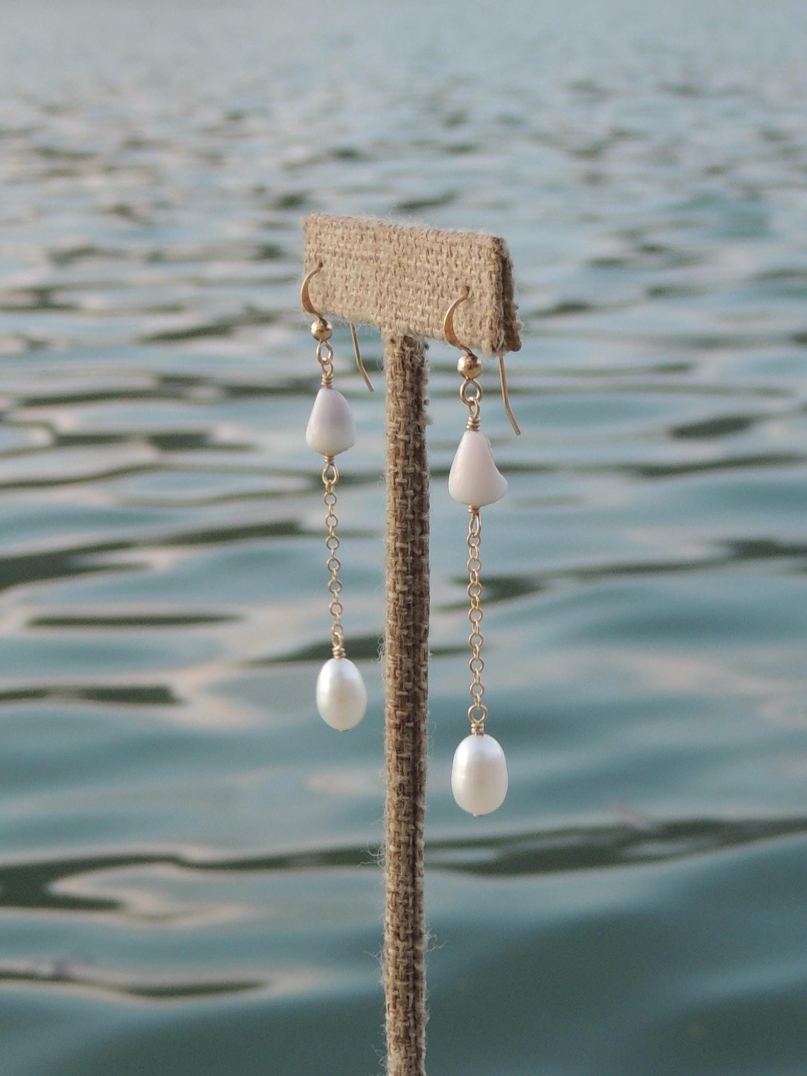 Cone Shell Chain Earrings