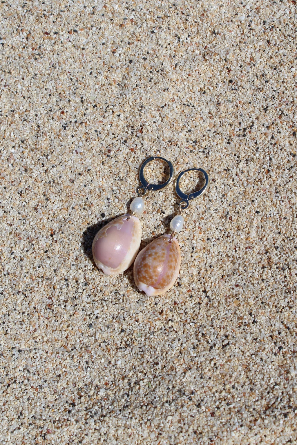 Honey Cowrie Shell Huggies