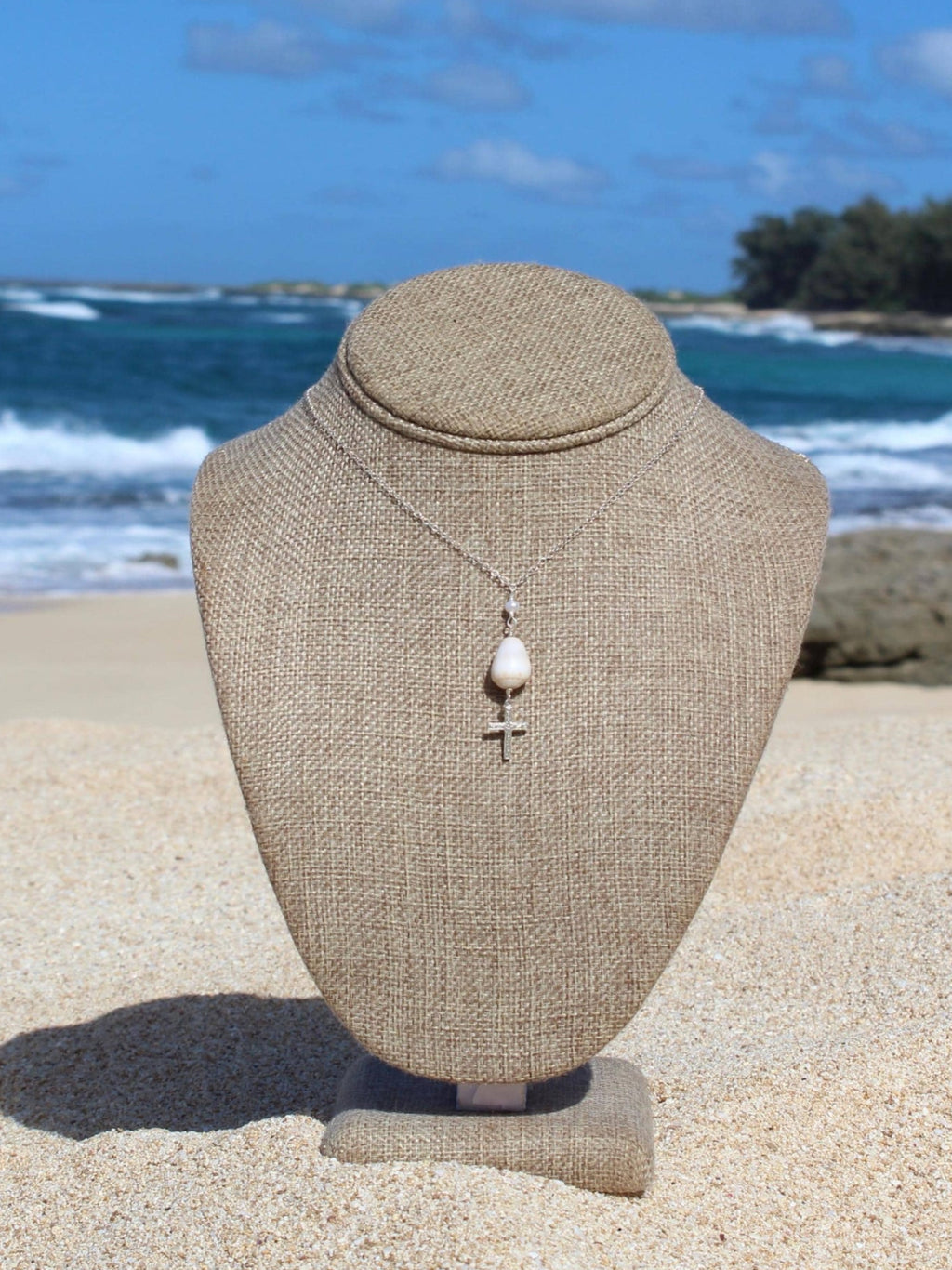 Cone Shell / Cross Charm Necklace