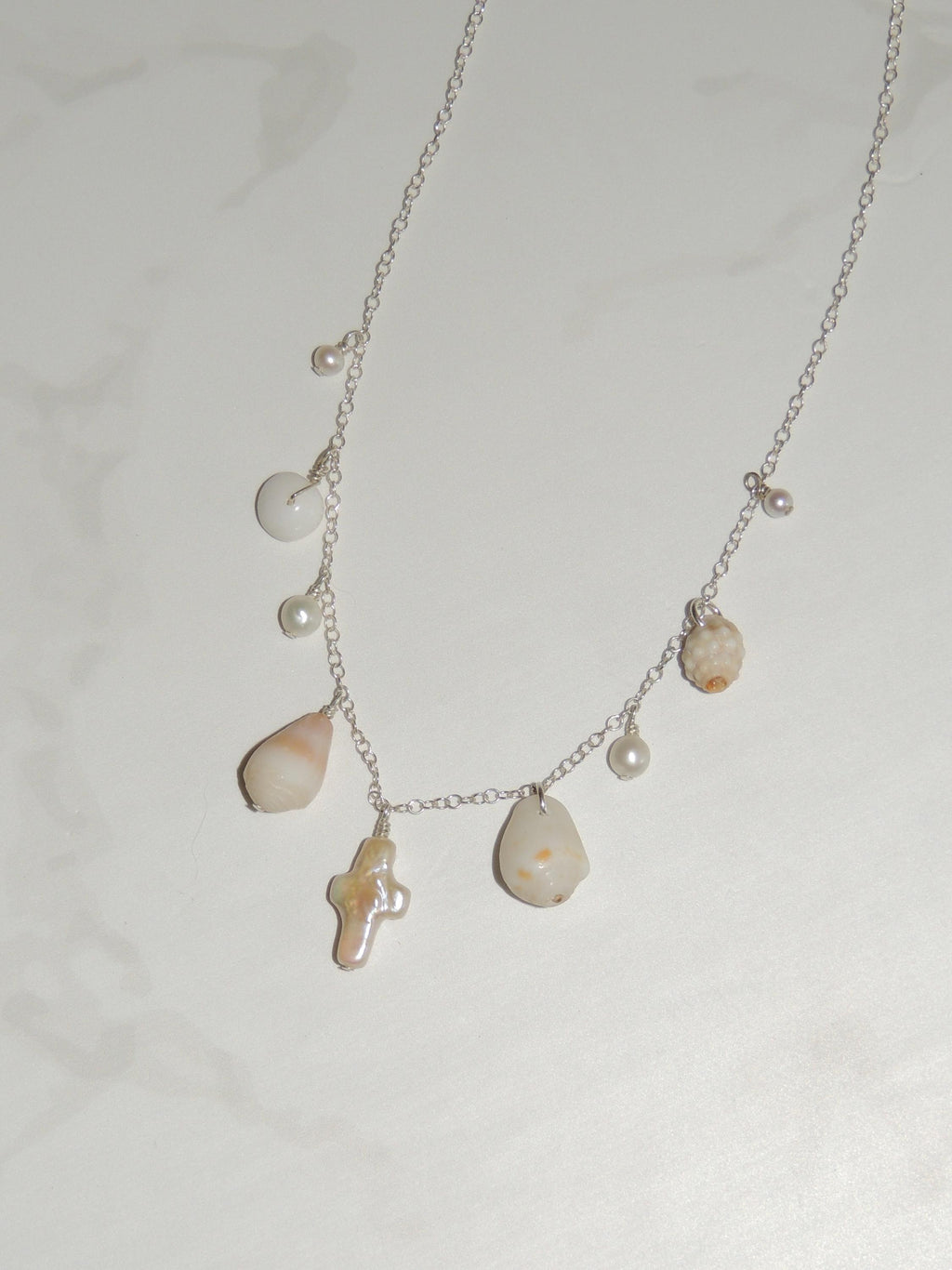 Pearl Cross / White Shell Choker