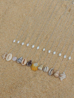 Brown Cowrie Shell Lariat Necklace