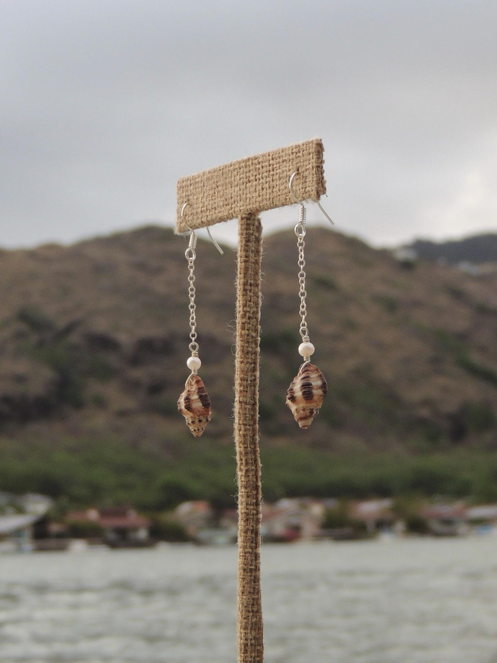 Triton Shell Chain Earrings