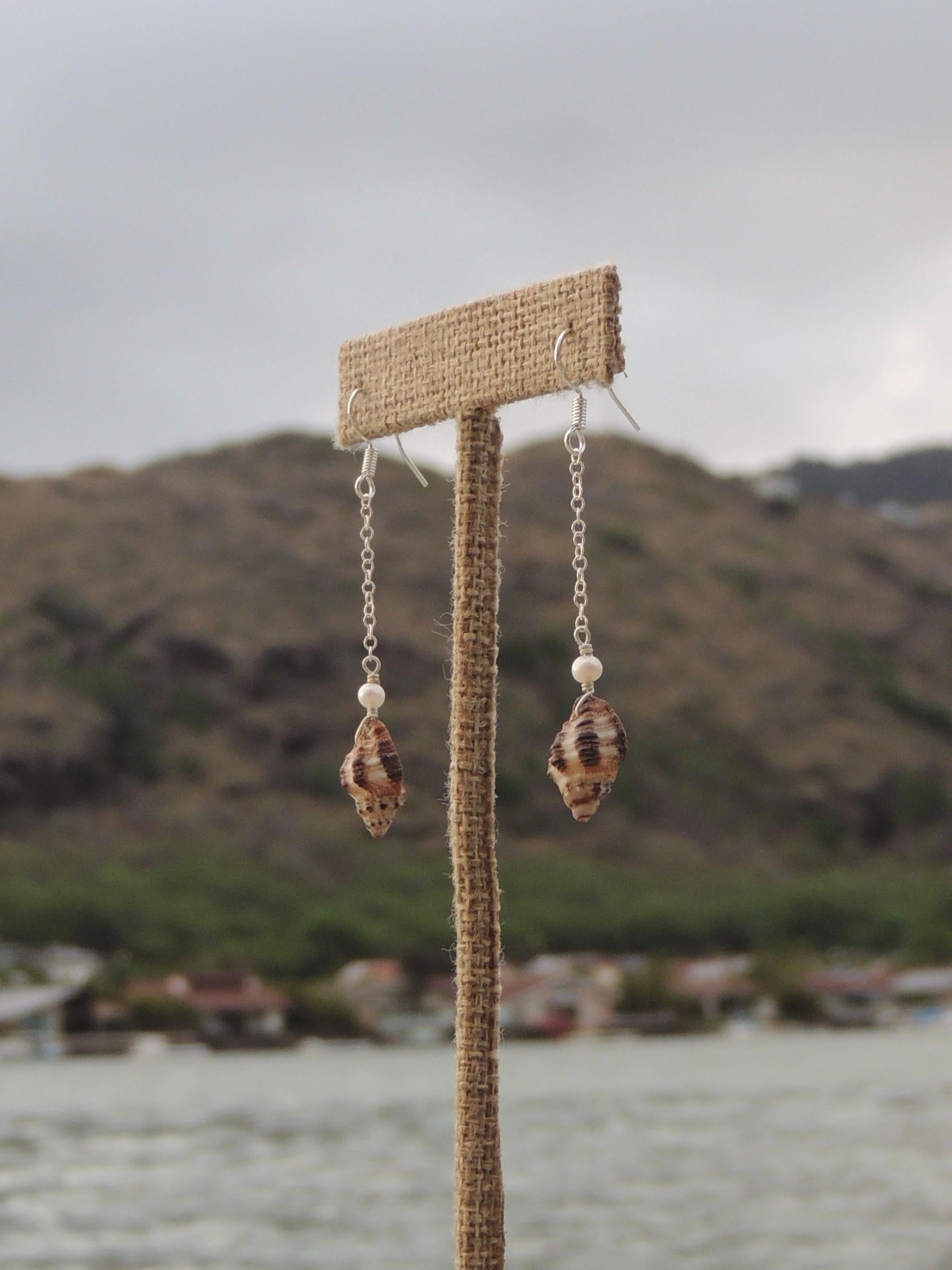 Triton Shell Chain Earrings