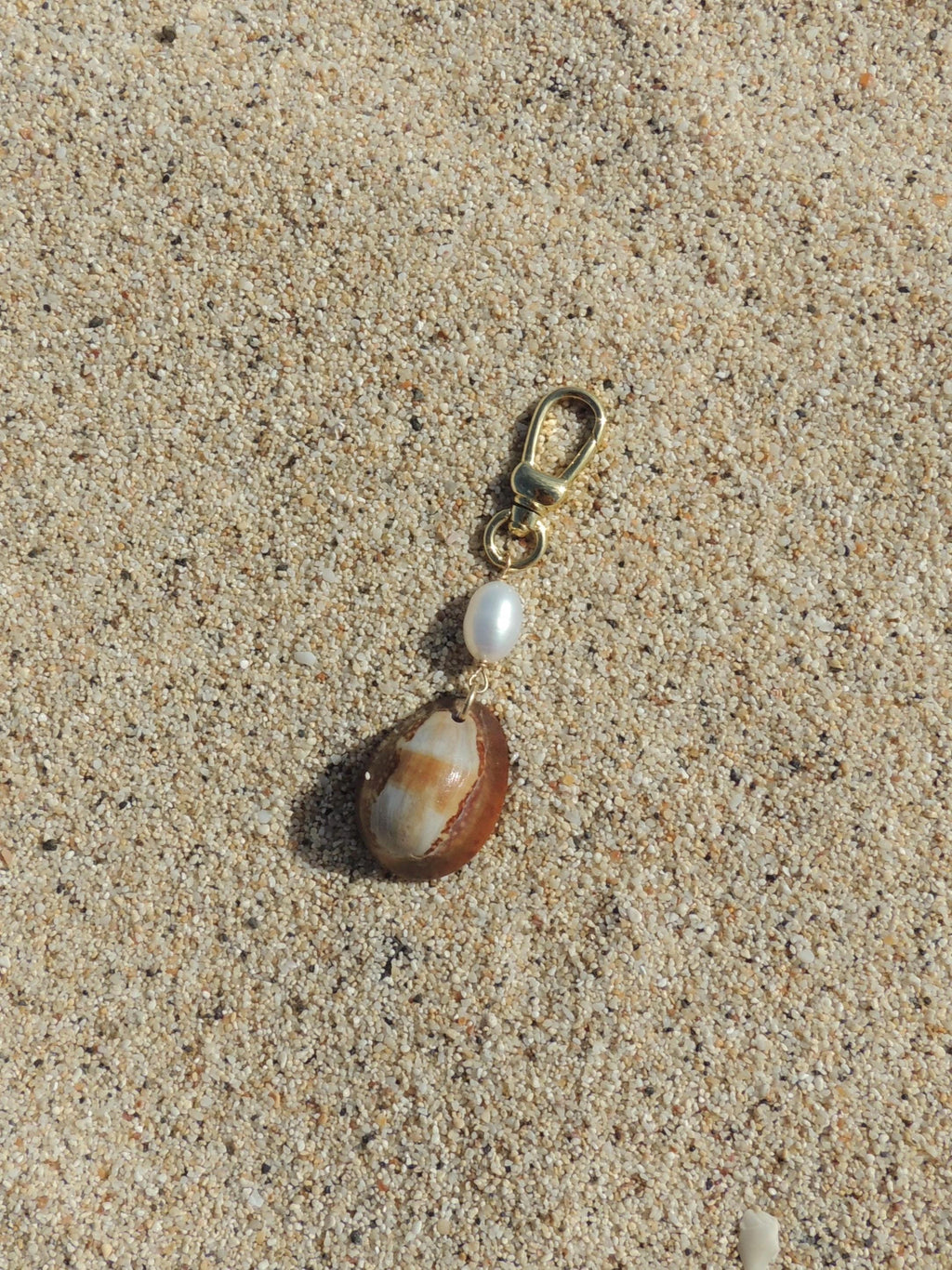 Brown Cowrie Shell Keychain