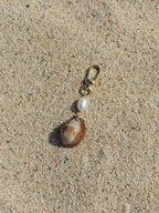 Brown Cowrie Shell Keychain