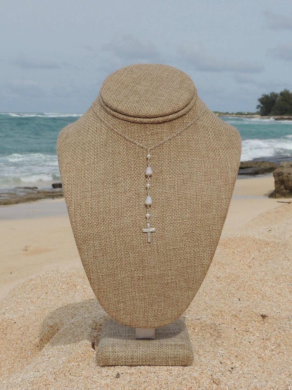 Cone Shell / Cross Charm Necklace