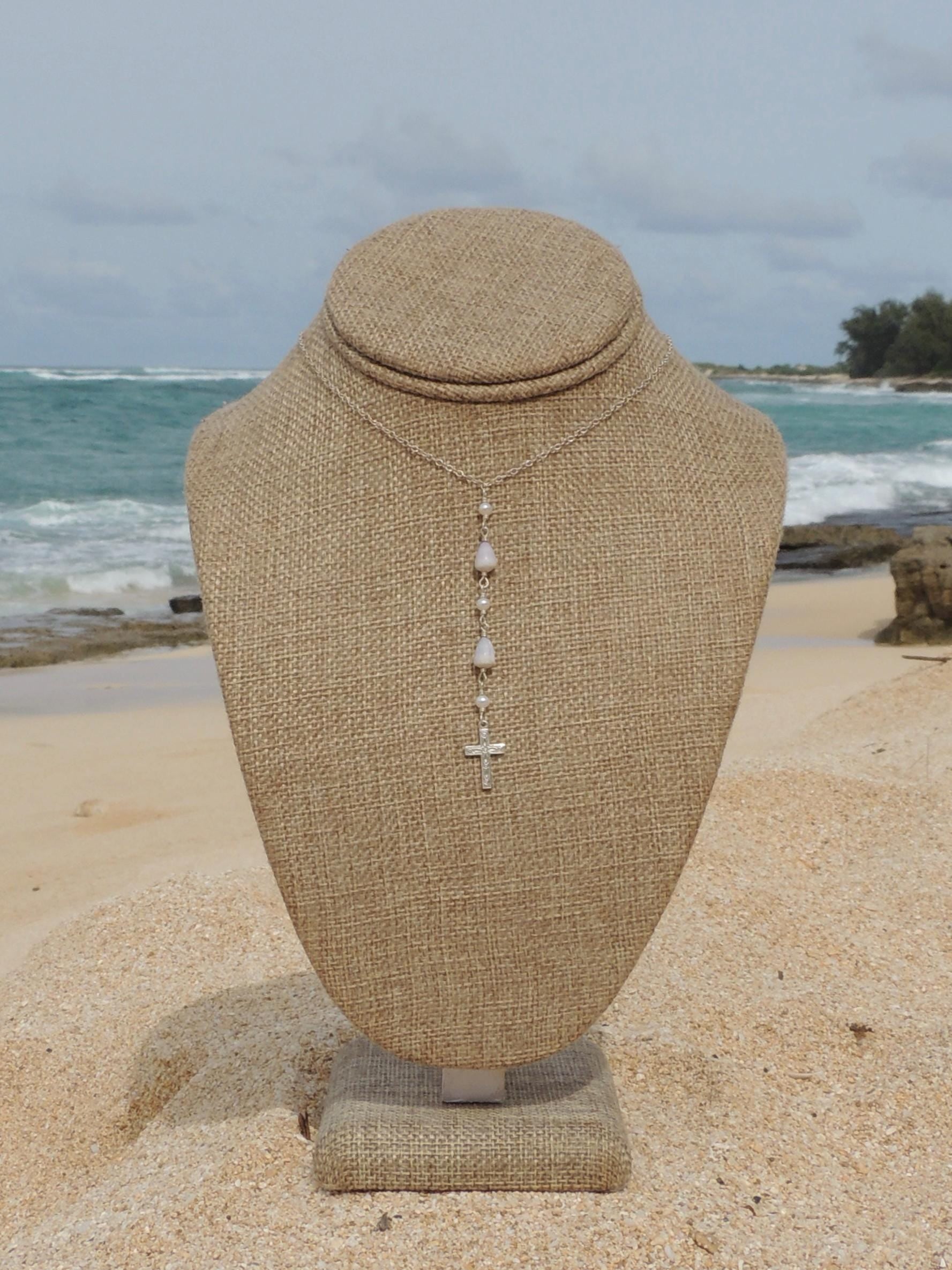 Cone Shell / Cross Charm Necklace