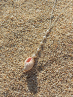 Pink Shell Lariat Necklace