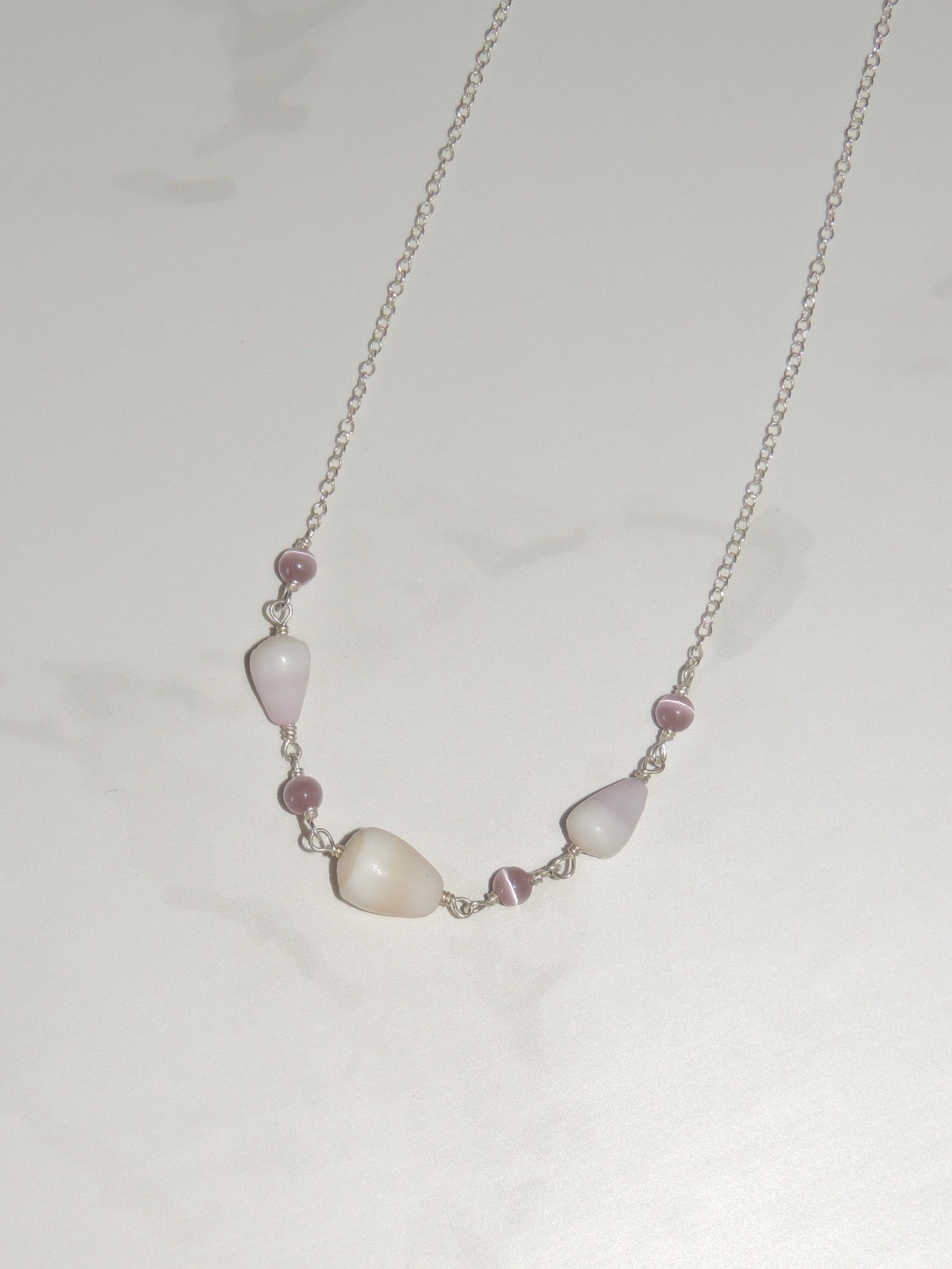 Cone Shell Choker / Pink Beads