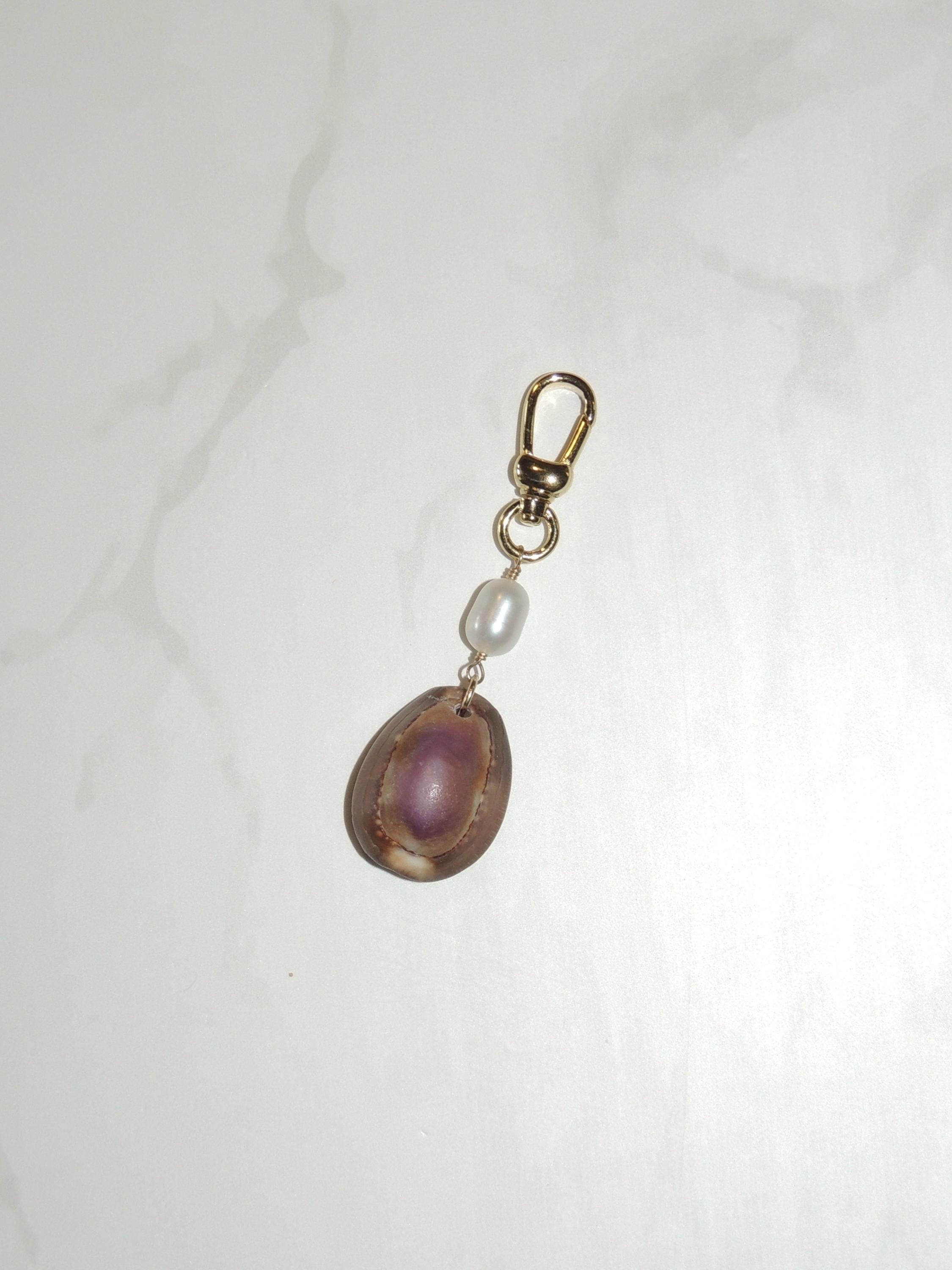 Brown Cowrie Shell Keychain