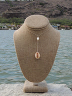 Honey Cowrie Shell Lariat Necklace