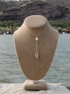 Brown Cowrie Shell Lariat Necklace