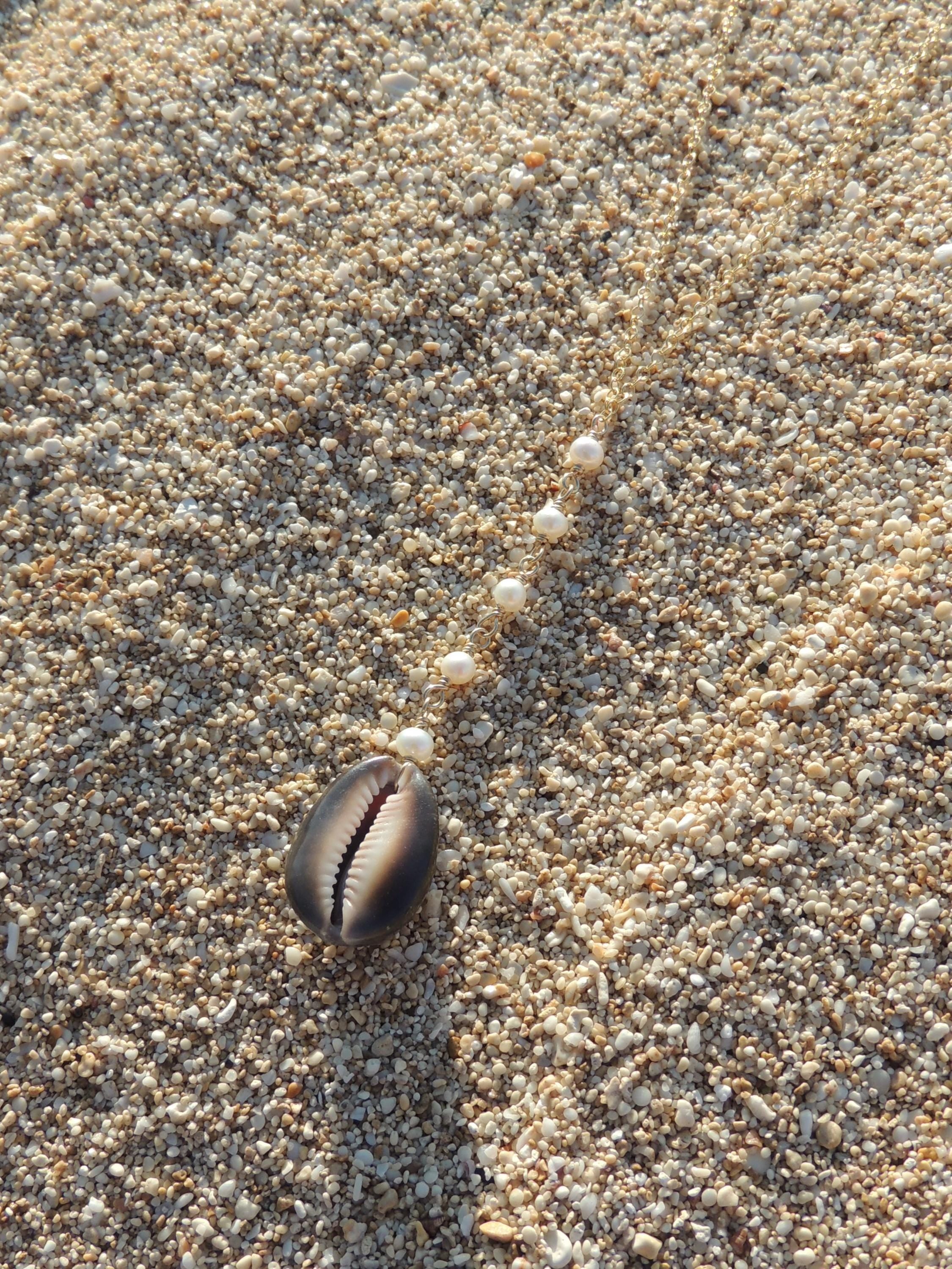 Cowrie Shell Lariat Necklace