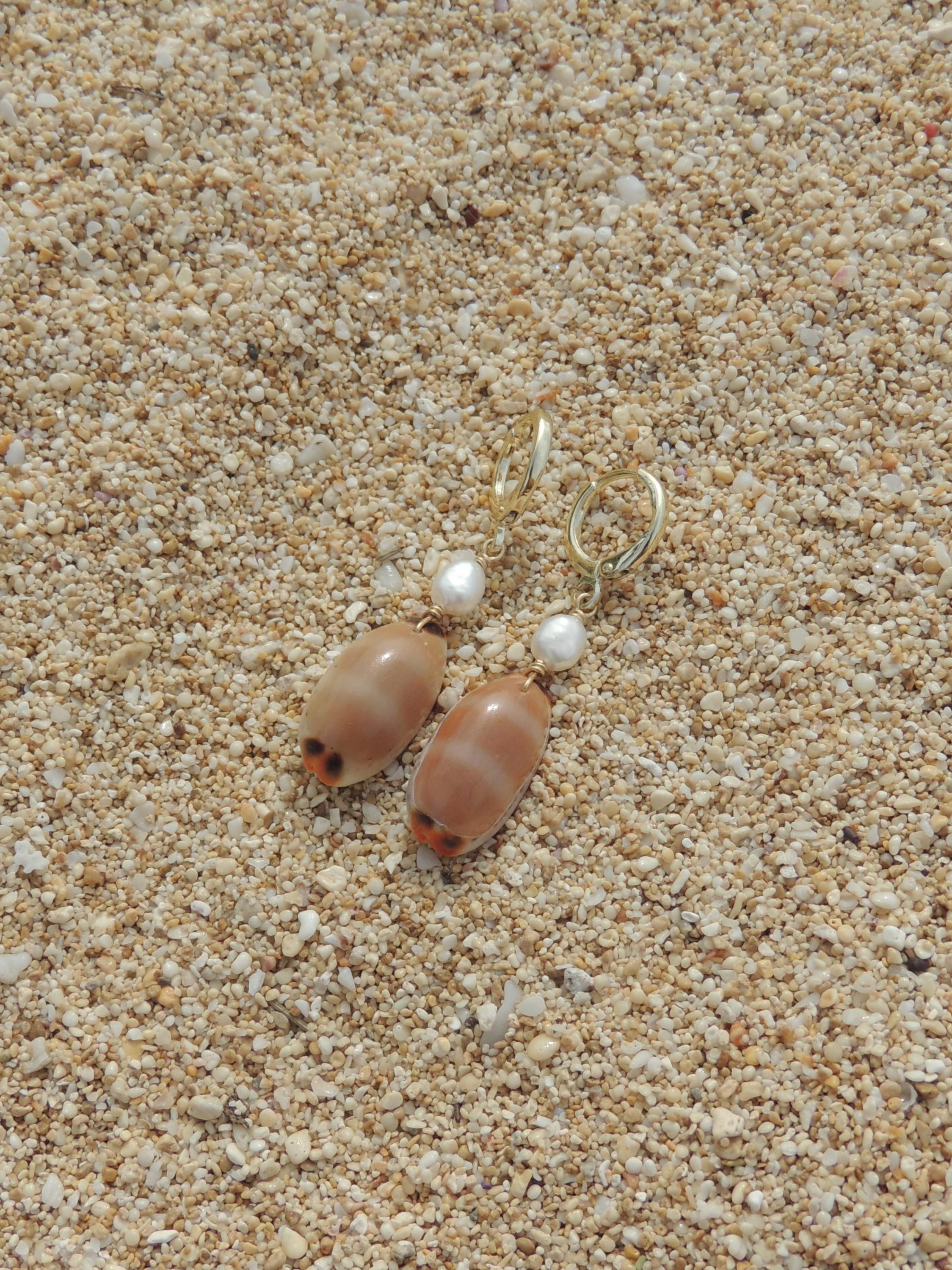 Isabella Cowrie Shell Huggies