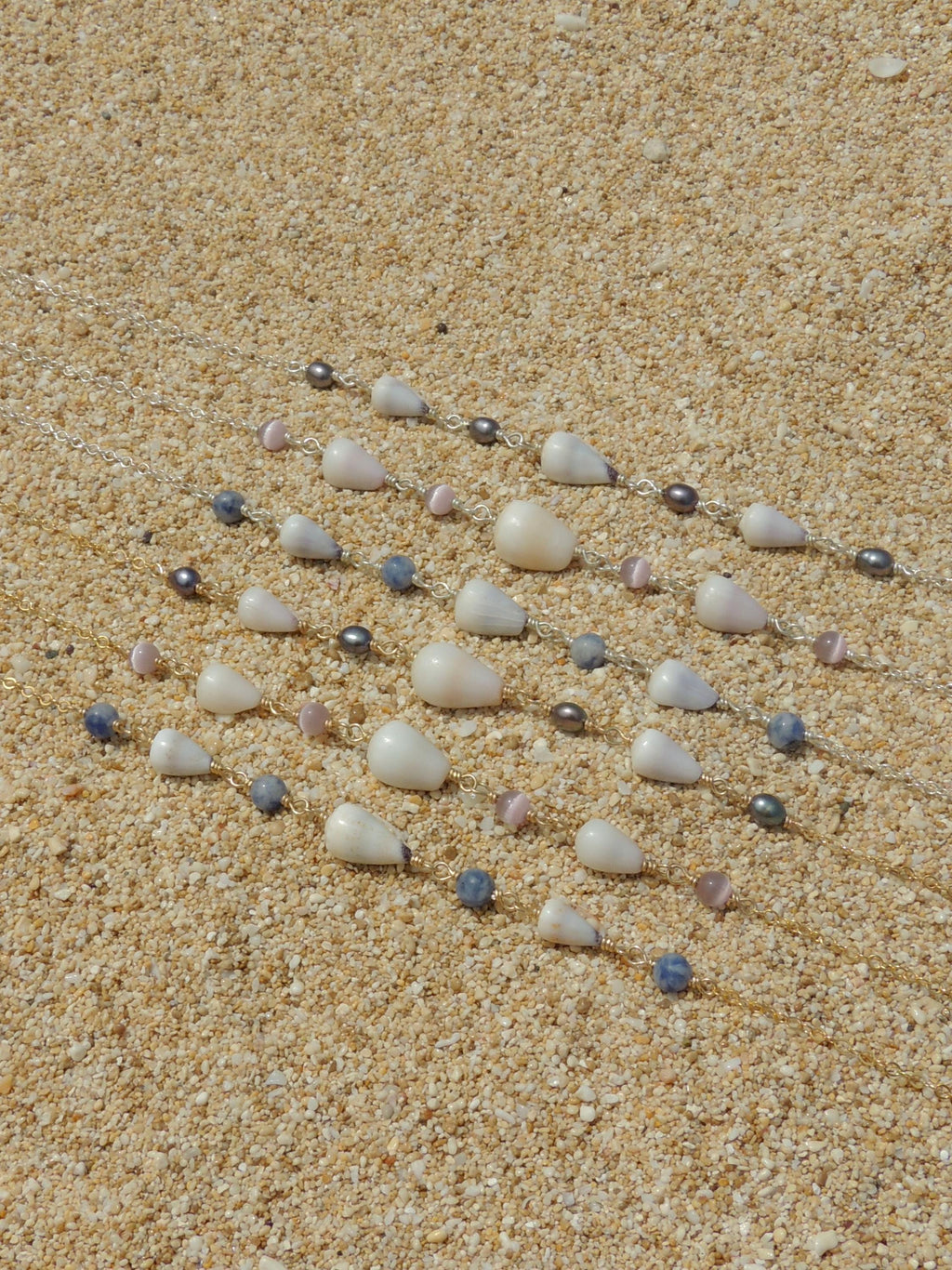 Cone Shell Choker / Black Pearls