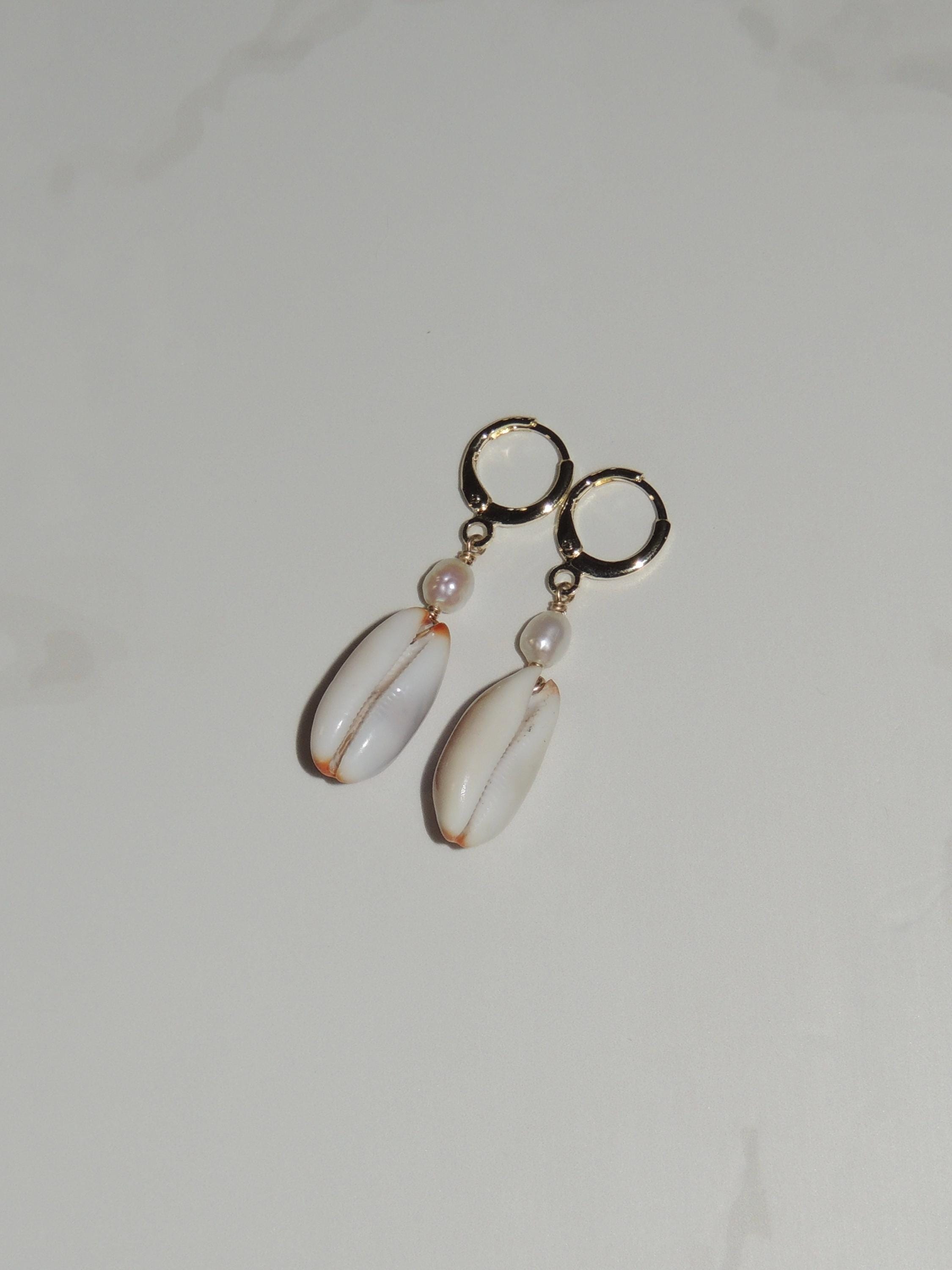 Isabella Cowrie Shell Huggies