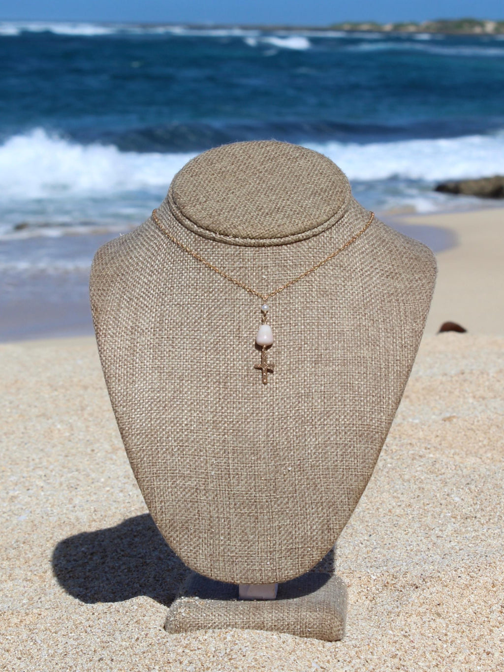 Cone Shell / Cross Charm Necklace