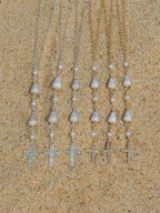 Cone Shell / Cross Charm Necklace