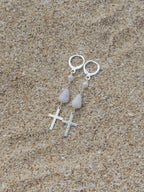 Cone Shell / Cross Charm Huggies