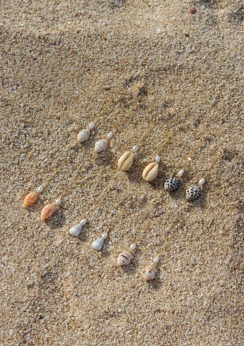 Brown Shell Chain Earrings