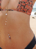 Brown Cowrie Shell Keychain