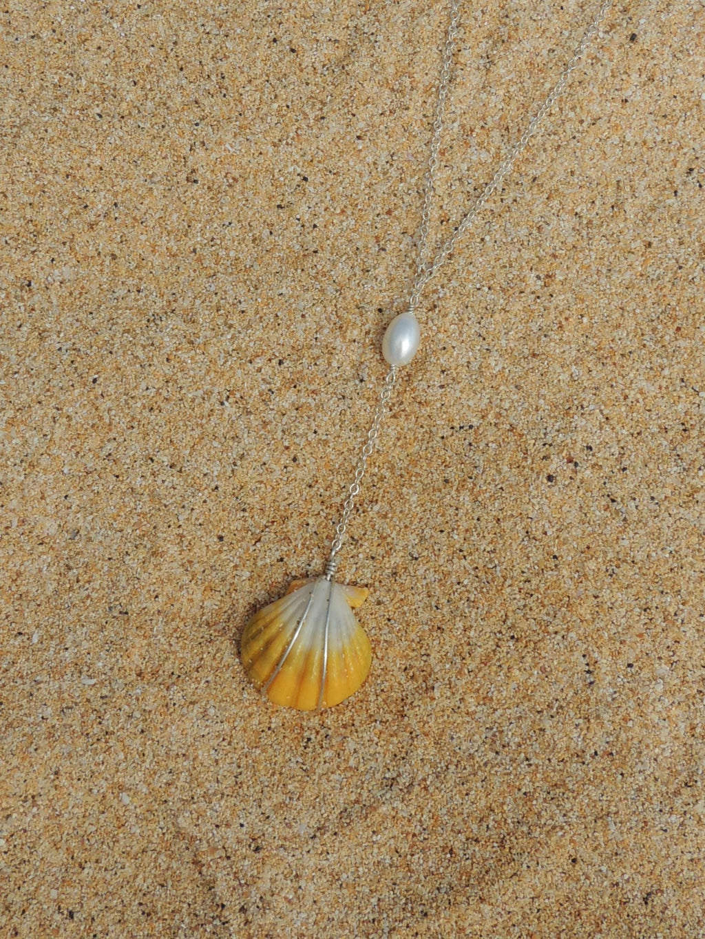 Sunrise Shell Lariat Necklace