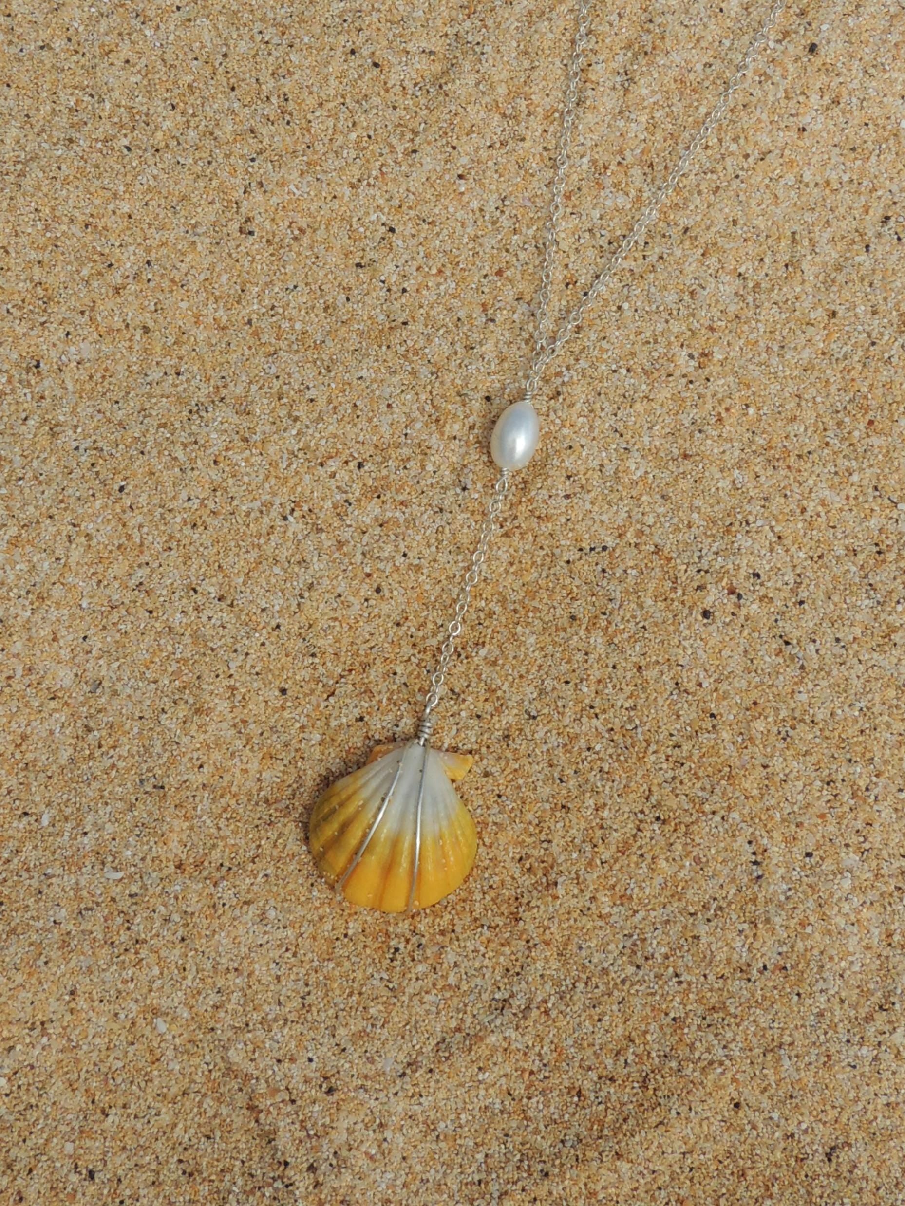 Sunrise Shell Lariat Necklace