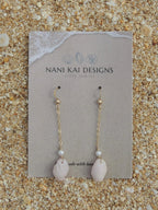 Pink Shell Chain Earrings