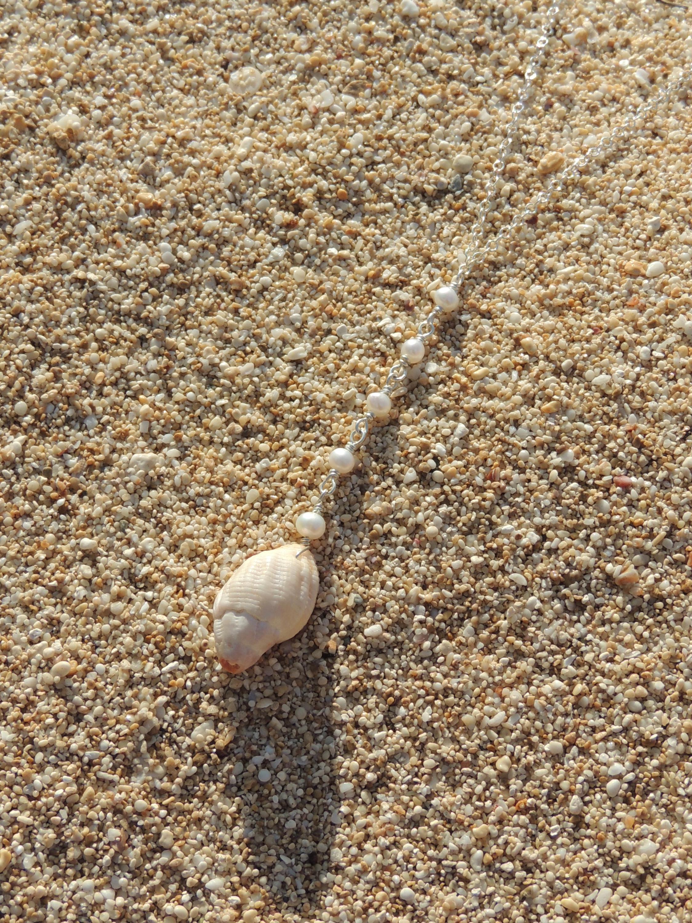 Pink Shell Lariat Necklace
