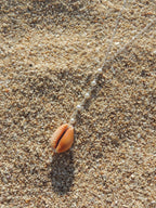 Honey Cowrie Shell Lariat Necklace