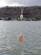Granulated Cowrie Shell Lariat Necklace