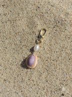 Honey Cowrie Shell Keychain