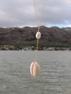 Granulated Cowrie Shell Lariat Necklace