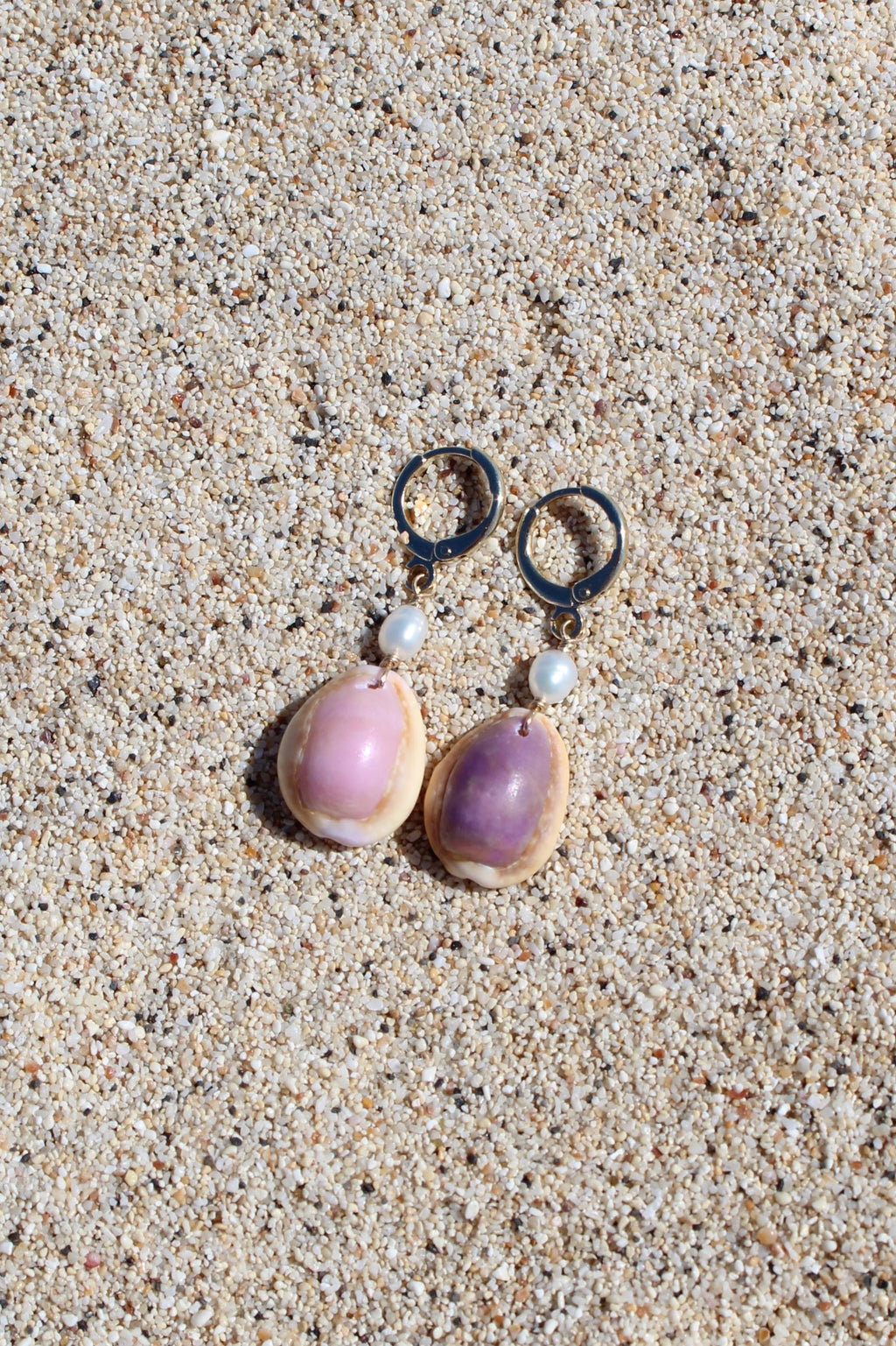 Honey Cowrie Shell Huggies