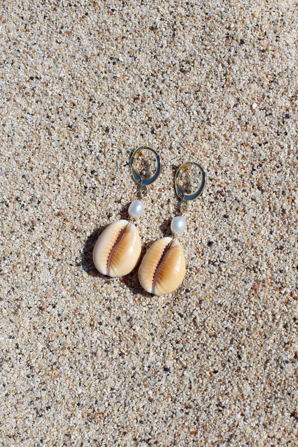 Honey Cowrie Shell Huggies