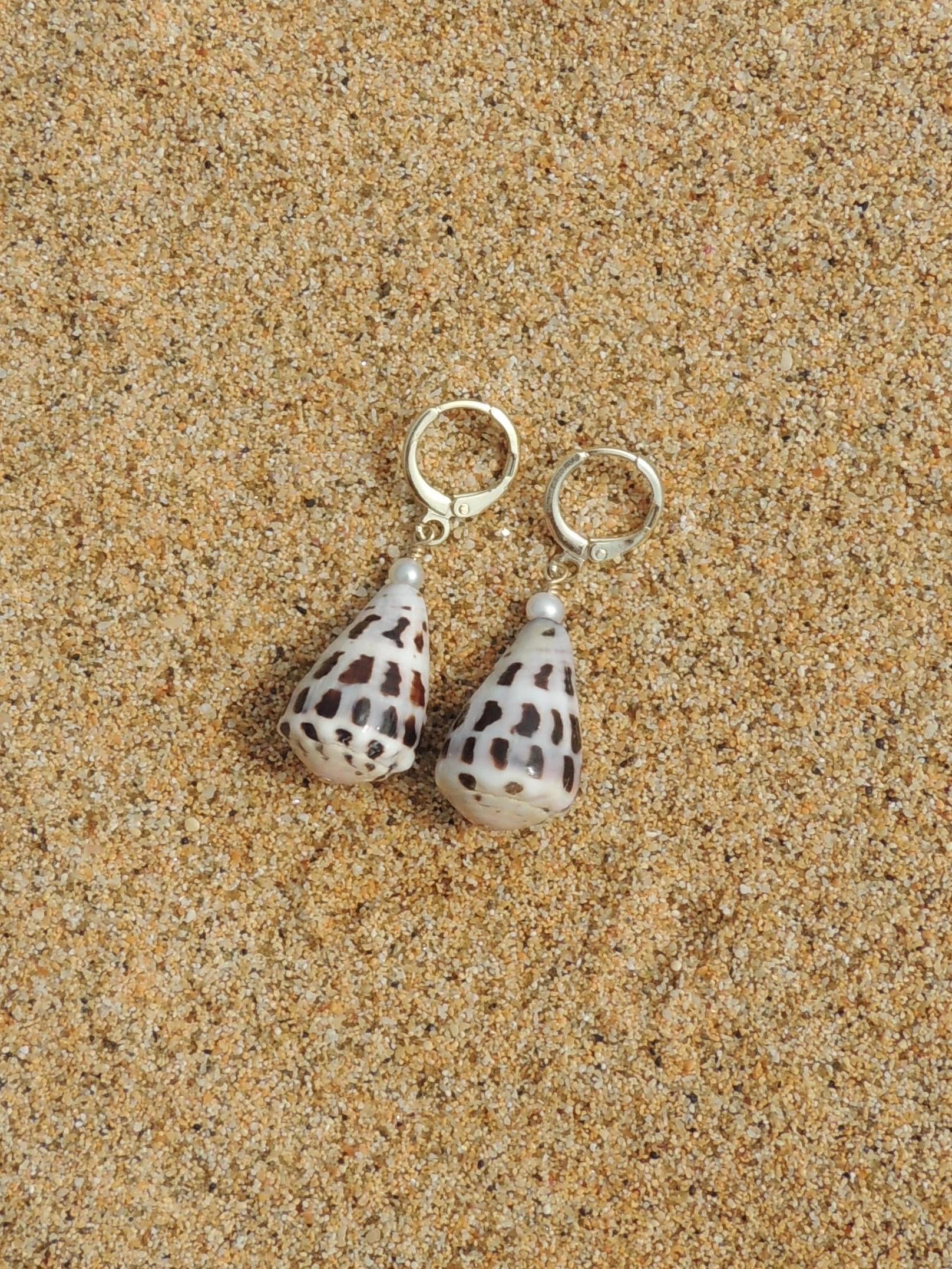 Hebrew Cone Shell Huggies