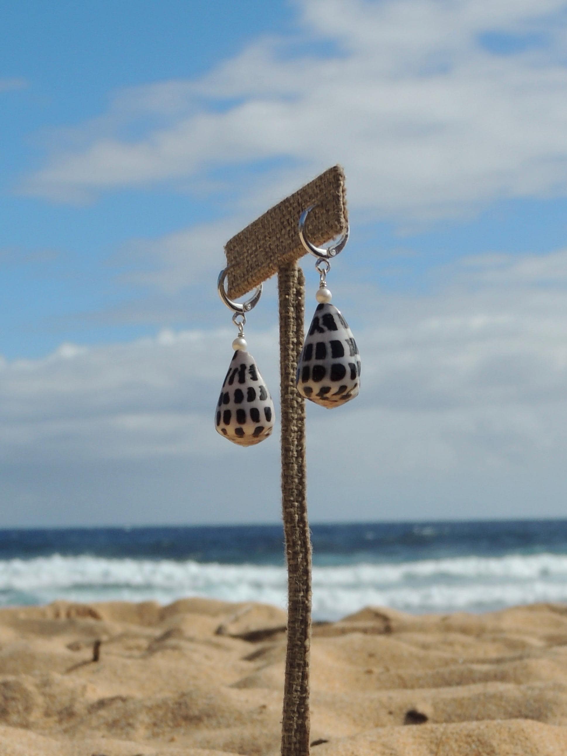 Hebrew Cone Shell Huggies