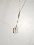 Granulated Cowrie Shell Lariat Necklace