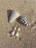 Cone Shell / Pikake Bead Huggies