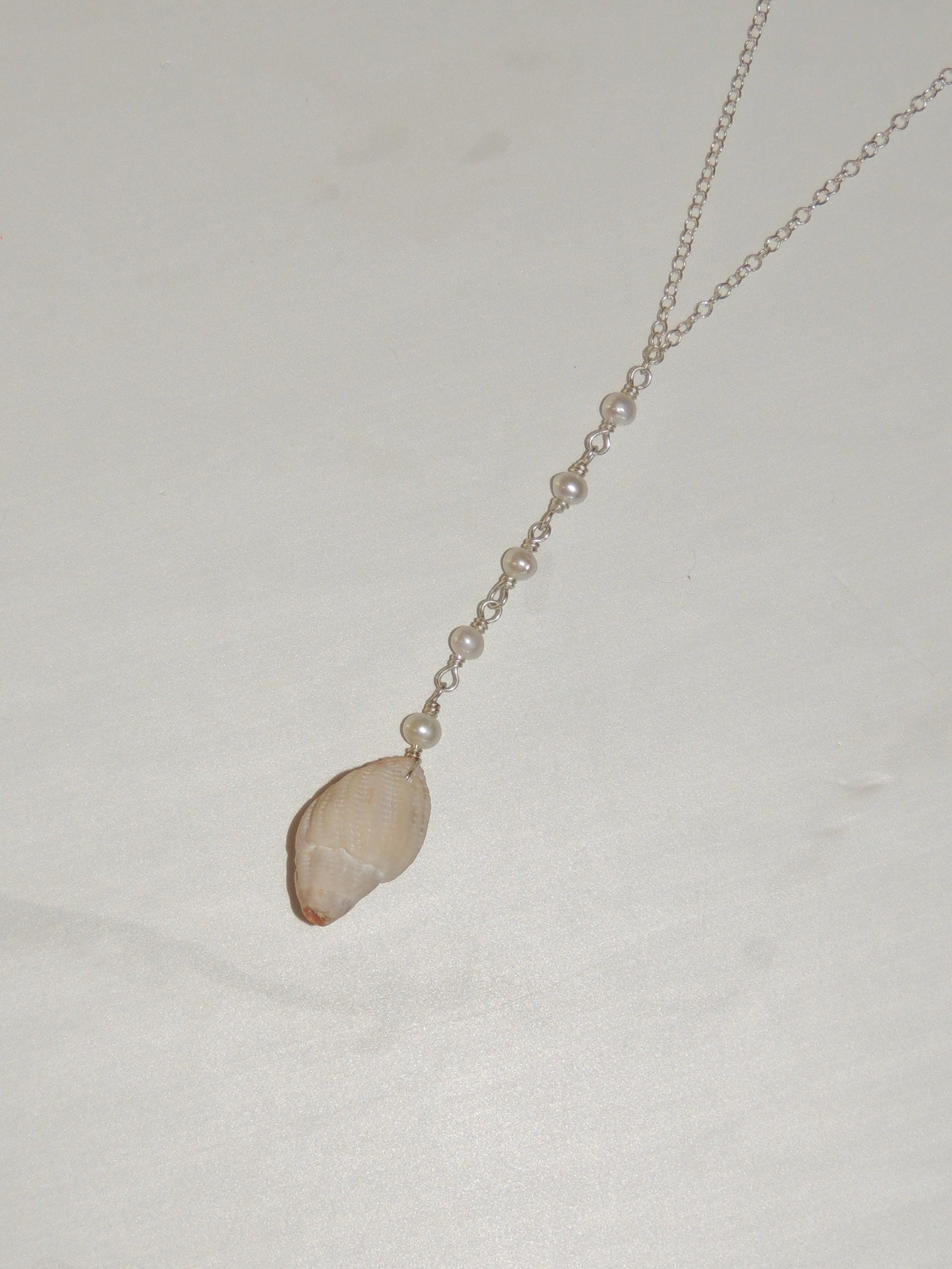 Pink Shell Lariat Necklace
