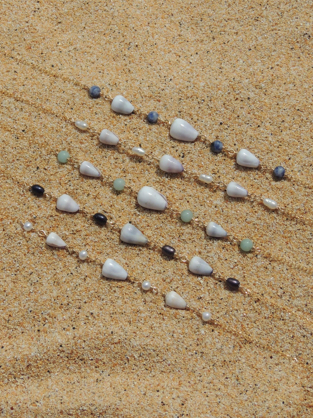 Cone Shell Choker / Blue Beads