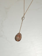 Brown Cowrie Shell Lariat Necklace