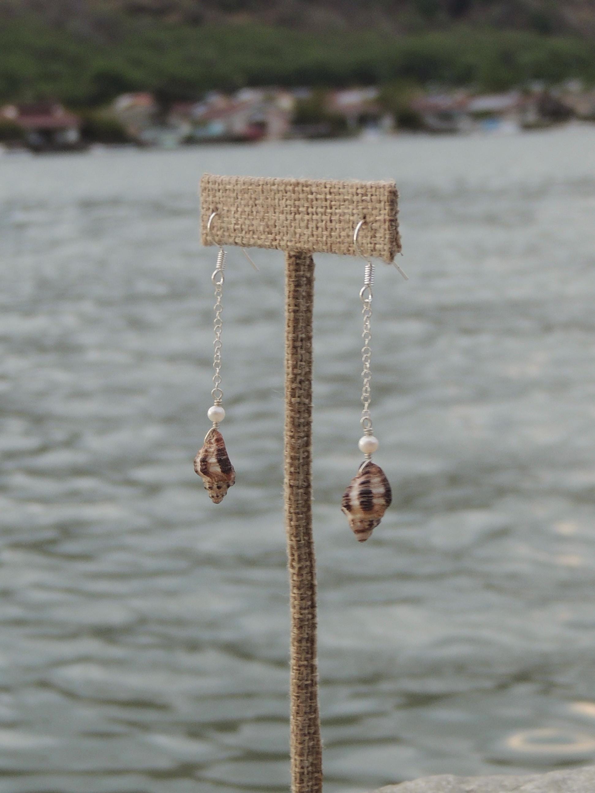 Triton Shell Chain Earrings