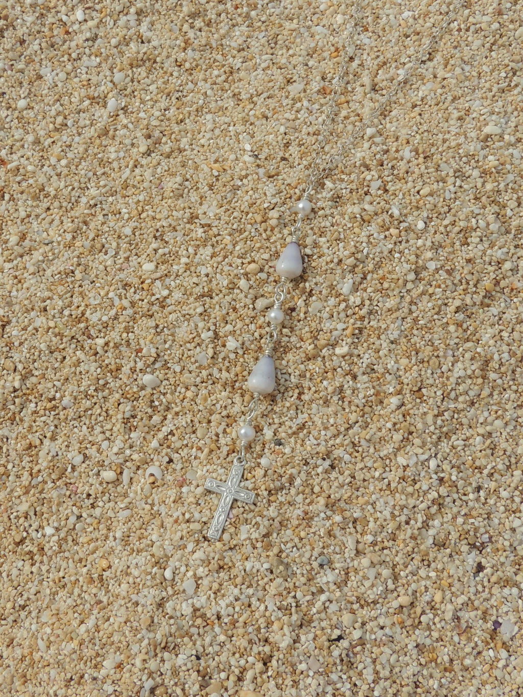 Cone Shell / Cross Charm Necklace