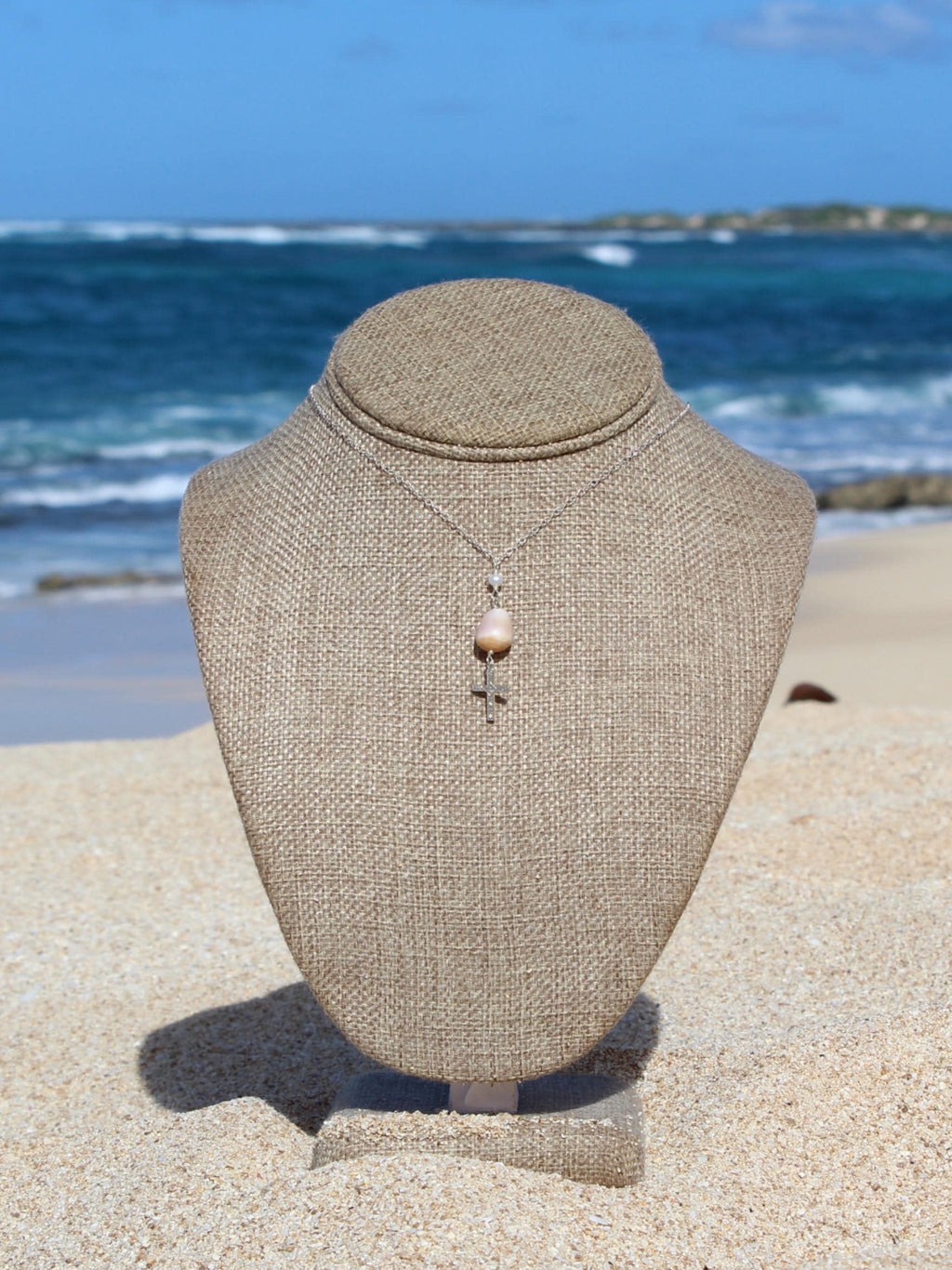 Cone Shell / Cross Charm Necklace