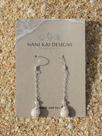 Lattice Miter Shell Chain Earrings