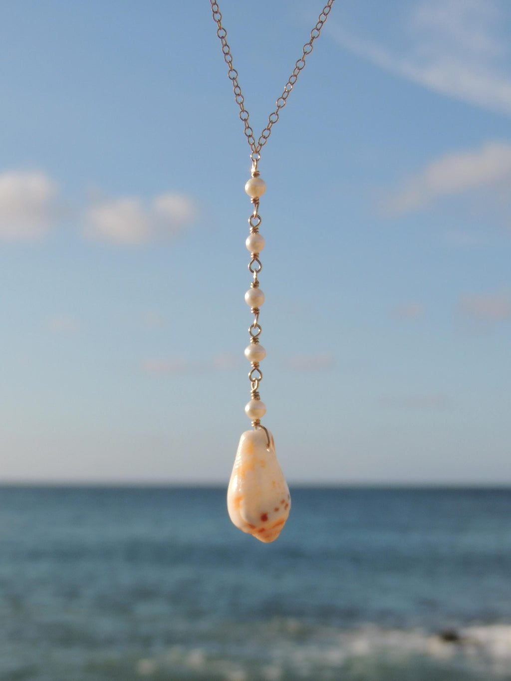 Stromb Shell Lariat Necklace