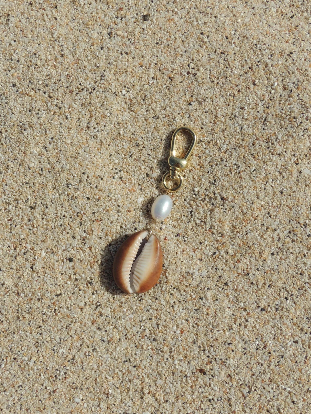 Brown Cowrie Shell Keychain