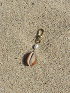Brown Cowrie Shell Keychain